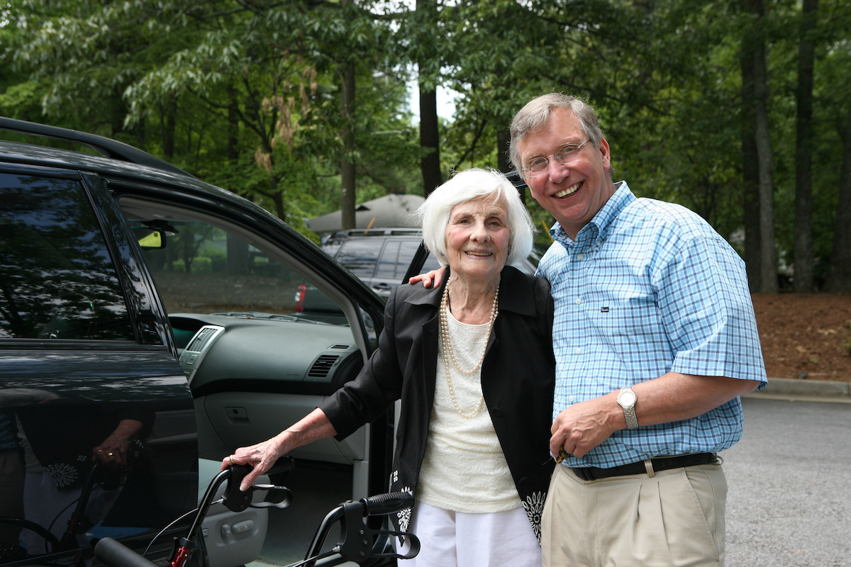 Our founder Bob Carr with a rider.